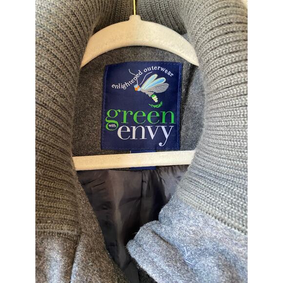 Women’s Gray Cozy Knit Button Up Coat by Green with Envy Size Large - Picture 3 of 7